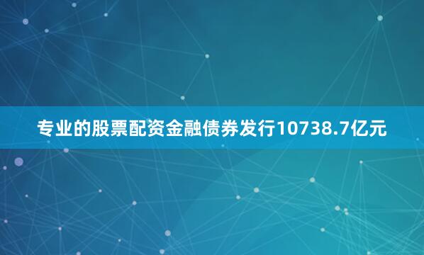 专业的股票配资金融债券发行10738.7亿元